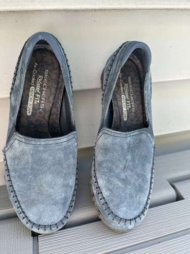 Skechers blue suede relaxed - blue,
